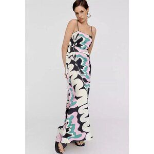 NEW! Anthropologie Oopscool Graphic Print Maxi Dress SZ XS